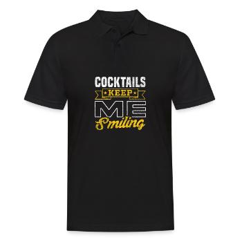 Cocktails Keep Me Smiling Humor - Men's Polo Shirt - black - Front - Kai (181cm)