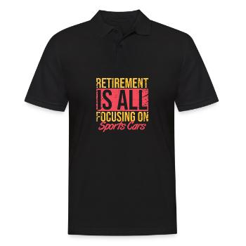 Im Ruhestand dreht sich alles um Sportwagen - Männer Poloshirt - Schwarz - Vorne - Kai (181cm)