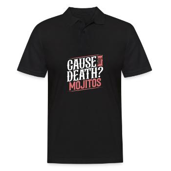 Cause of Death Mojitos Party Humor Fun Quote - Men's Polo Shirt - black - Front - Kai (181cm)