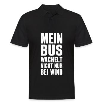 LUSTIG BUS CAMPER CAMPING - Männer Poloshirt - Schwarz - Vorne - Kai (181cm)