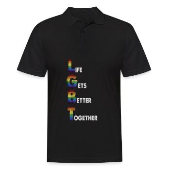 Gay Pride - Polo Homme - noir - Devant - Kai (181cm)