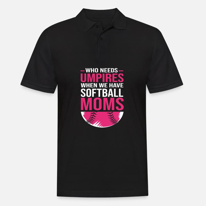 Softball Mama - Männer Poloshirt - Schwarz