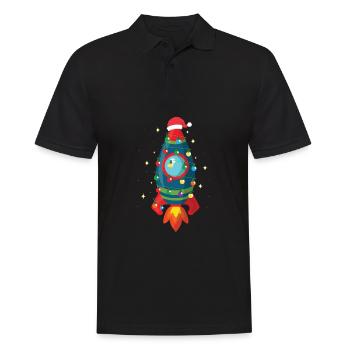 Idée de cadeau de vacances de Noël cool fusée spatiale - Polo Homme - noir - Devant - Kai (181cm)