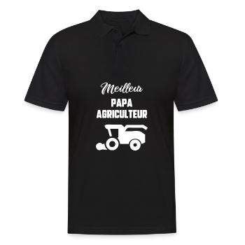 Meilleur papa agriculteur - Polo Homme - noir - Devant - Kai (181cm)