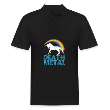 Death Metal Einhorn - Männer Poloshirt - Schwarz - Vorne - Kai (181cm)