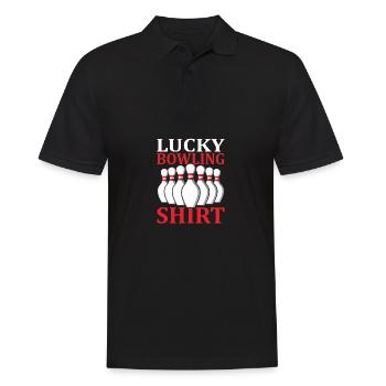 Glückliches Bowling - Männer Poloshirt - Schwarz - Vorne - Kai (181cm)