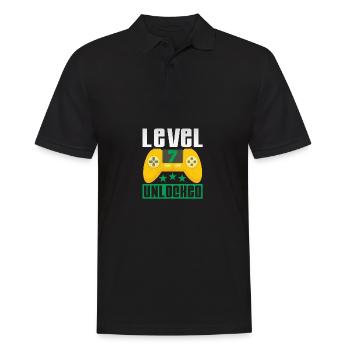 Level 7 reached - Men's Polo Shirt - black - Front - Kai (181cm)