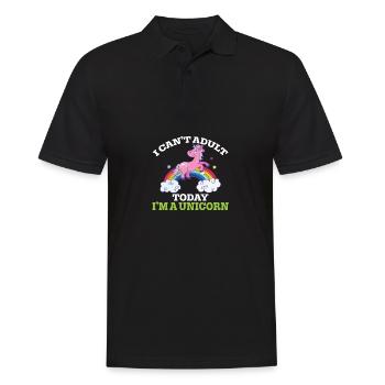 Ich bin nicht erwachsen - Männer Poloshirt - Schwarz - Vorne - Kai (181cm)