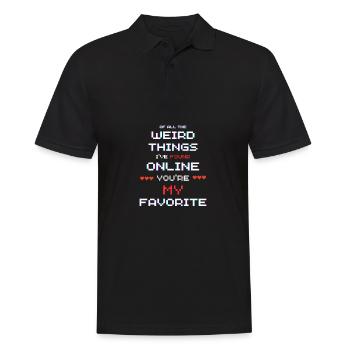 Einzigartige Verbindungsbekleidung für Online-Paare - Männer Poloshirt - Schwarz - Vorne - Kai (181cm)