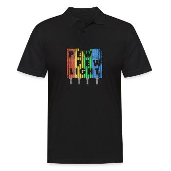 Pew Pew Light + Flashlight Vintage Design -Viral - Men's Polo Shirt - black - Front - Kai (181cm)