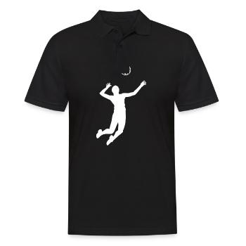 Volleyball fliegt - Männer Poloshirt - Schwarz - Vorne - Kai (181cm)