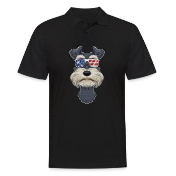 Miniature Schnauzer USA Lunettes de soleil I Américain - Polo Homme - noir - Devant - Kai (181cm)