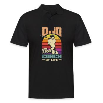 Dad The Coch Of Life Fathers Day Baseball - Männer Poloshirt - Schwarz - Vorne - Kai (181cm)
