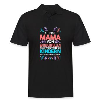 Weltbeste Mama - Männer Poloshirt - Schwarz - Vorne - Kai (181cm)