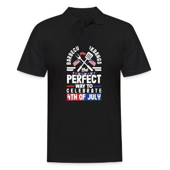 Mukbang et barbecue le 4 juillet - Polo Homme - noir - Devant - Kai (181cm)