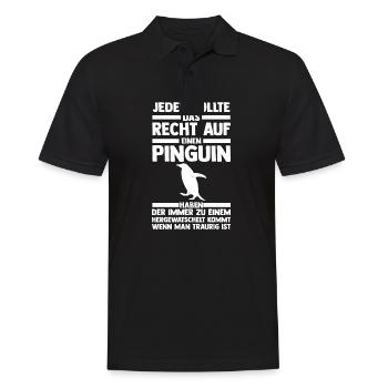 Tiermotiv Pinguin - Männer Poloshirt - Schwarz - Vorne - Kai (181cm)