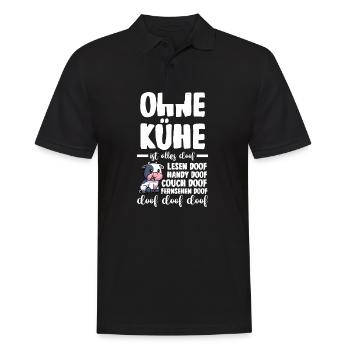 Kuh Landwirt Bauernhof Kühe - Männer Poloshirt - Schwarz - Vorne - Kai (181cm)