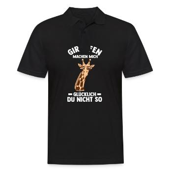 Giraffe Giraffen - Männer Poloshirt - Schwarz - Vorne - Kai (181cm)
