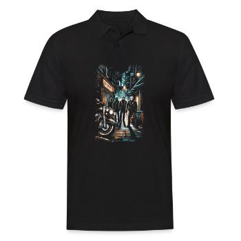 Slasher's Alley Rally: Urban Grit Meets Horror - Männer Poloshirt - Schwarz - Vorne - Kai (181cm)