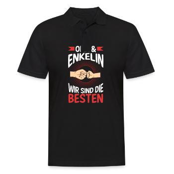 Oma Großmutter und Enkelin - Männer Poloshirt - Schwarz - Vorne - Kai (181cm)