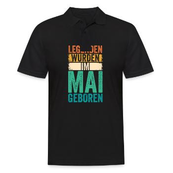 Les légendes sont nées en mai - Polo Homme - noir - Devant - Kai (181cm)