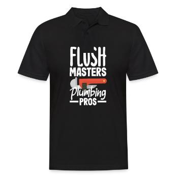Flush Masters Plumbing Pros Expert Plumber - Men's Polo Shirt - black - Front - Kai (181cm)
