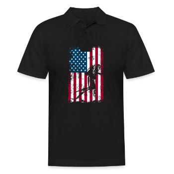 Drapeau Diver USA Plongée sous-marine - Polo Homme - noir - Devant - Kai (181cm)