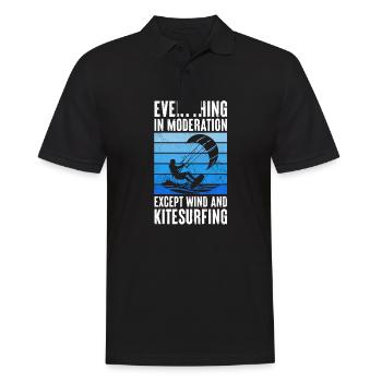 Everything In Moderation Except Wind And - Men's Polo Shirt - black - Front - Kai (181cm)