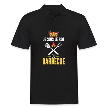 JE SUIS LE ROI du bbq - Polo Homme - noir - Devant - Kai (181cm)