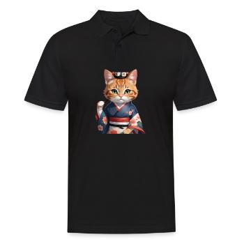 Sushi Cat Katze Japon - Polo Homme - noir - Devant - Kai (181cm)
