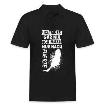 Fuerte Fuerteventura Urlaub Sommerurlaub Sonne Url - Männer Poloshirt - Schwarz - Vorne - Kai (181cm)