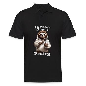 Je parle couramment la poésie, la paresse cultivée - Polo Homme - noir - Devant - Kai (181cm)