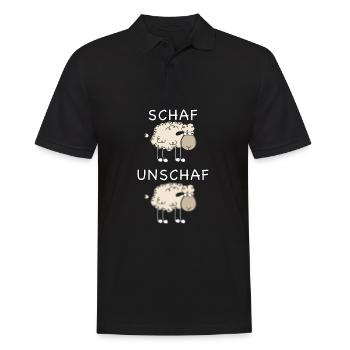 Schaf - UnSchaf - lustiger Spruch mit Schafen - Männer Poloshirt - Schwarz - Vorne - Kai (181cm)