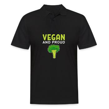 Vegan und stolz Vegetarier Gift - Männer Poloshirt - Schwarz - Vorne - Kai (181cm)