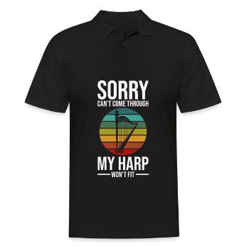 Harfe Musikinstrument Harfenist Orchester Geschenk - Männer Poloshirt - Schwarz - Vorne - Kai (181cm)
