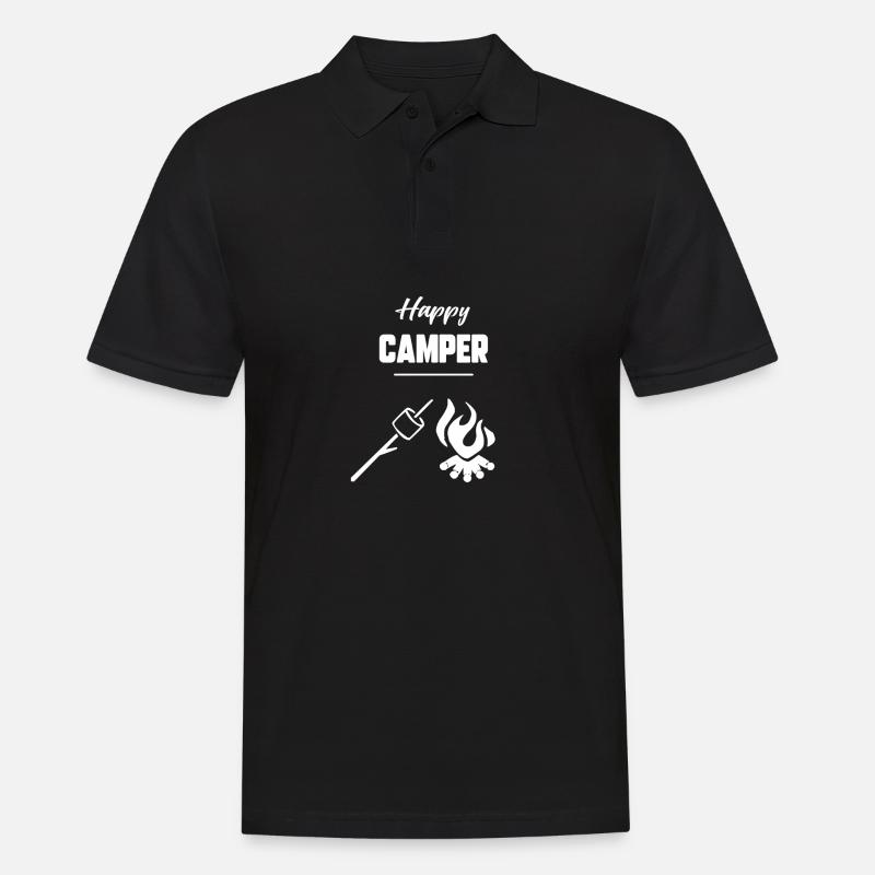 Glücklicher Camper - Männer Poloshirt - Schwarz