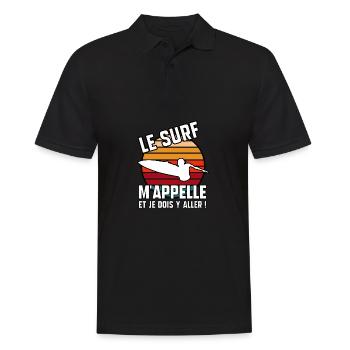 Le surf m’appelle et je dois y aller - Polo Homme - noir - Devant - Kai (181cm)