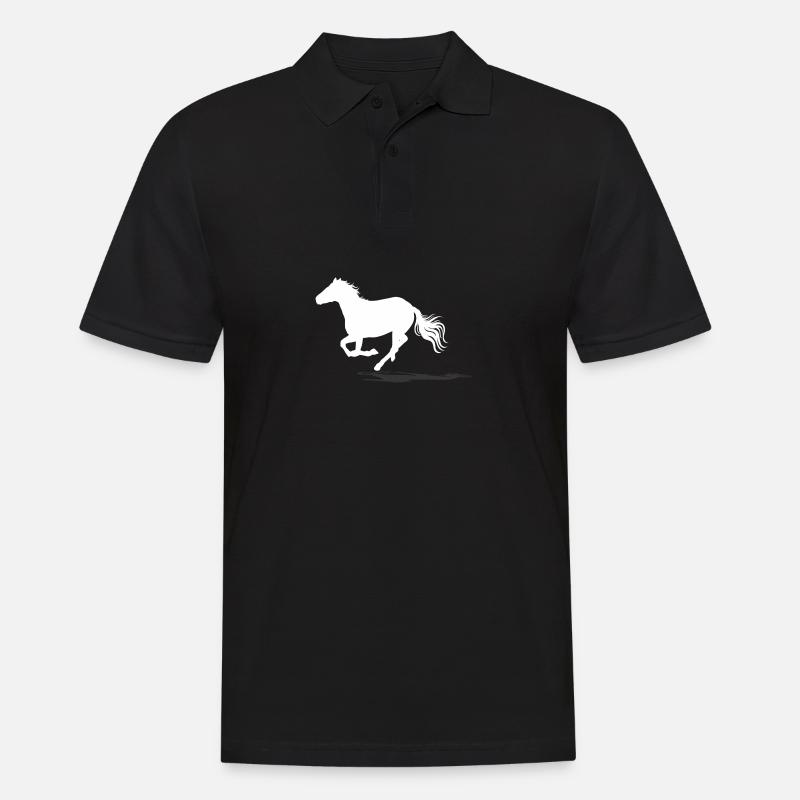 Pferd - Männer Poloshirt - Schwarz