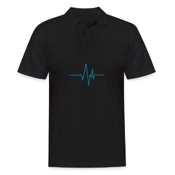 Linie Herzlinie Herz - Männer Poloshirt - Schwarz - Vorne - Kai (181cm)