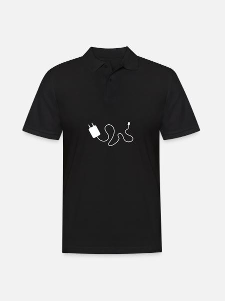 Charging cable icon smartphone - Men's Polo Shirt - black