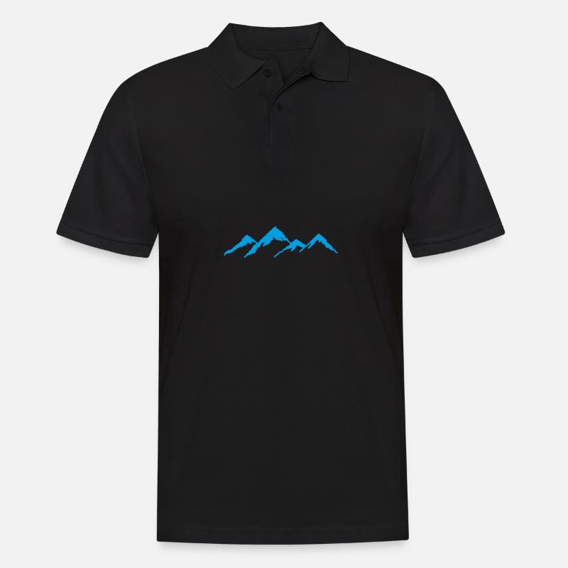 Disegno escursionistico in montagna - Polo da uomo - nero