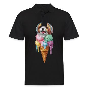 Shih Tzu als Waffeleis - Männer Poloshirt - Schwarz - Vorne - Kai (181cm)