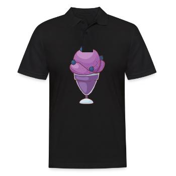 Crème glacée, crème glacée, crème glacée, crème glacée, boule, crème glacée, sundae - Polo Homme - noir - Devant - Kai (181cm)