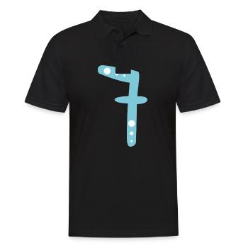Nummer 7 - Männer Poloshirt - Schwarz - Vorne - Kai (181cm)