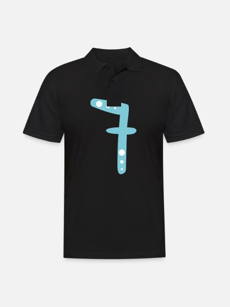 Nummer 7 - Männer Poloshirt - Schwarz
