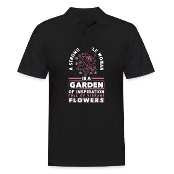 A Strong Single Woman Is A Garden Of Flowers - Men's Polo Shirt - black - Front - Kai (181cm)