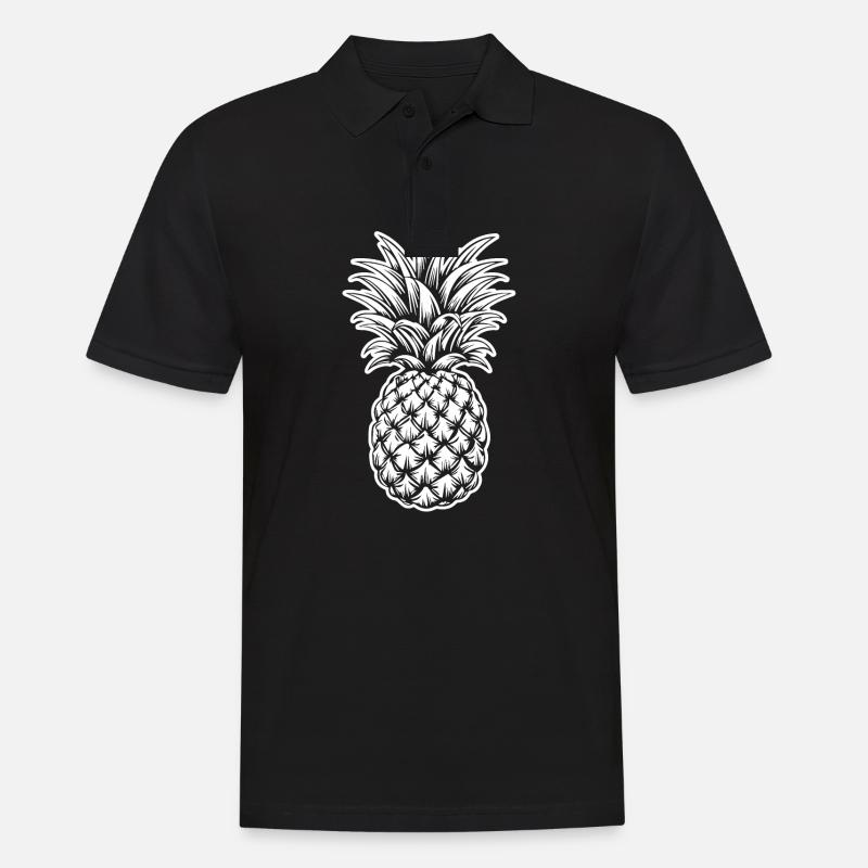 Ananas - Männer Poloshirt - Schwarz