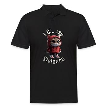 I Choose Violence Cat I Cat Lover I Anti Social - Men's Polo Shirt - black - Front - Kai (181cm)