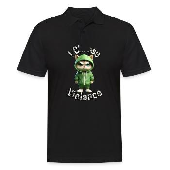 I Choose Violence Cat I Cat Lover I Anti Social - Men's Polo Shirt - black - Front - Kai (181cm)