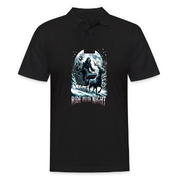 Ride into the Night - Sinister Santa Sleigh - Men's Polo Shirt - black - Front - Kai (181cm)
